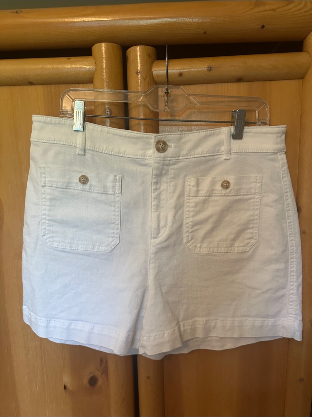 LOFT The Palmer Short White High-Waist Front Pocket Shorts
